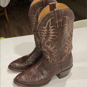 Nacona Lizard Skin Boots, Brown, 10 1/2” D